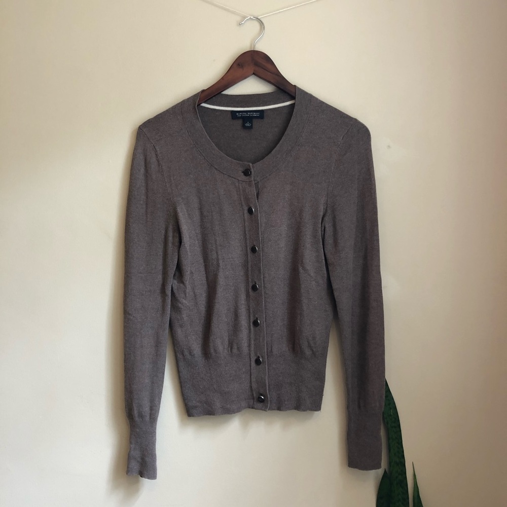 Brown Silk Cotton Cashmere Cardigan